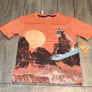 NWT Wonder Nation Orange Bear Adventure Tee